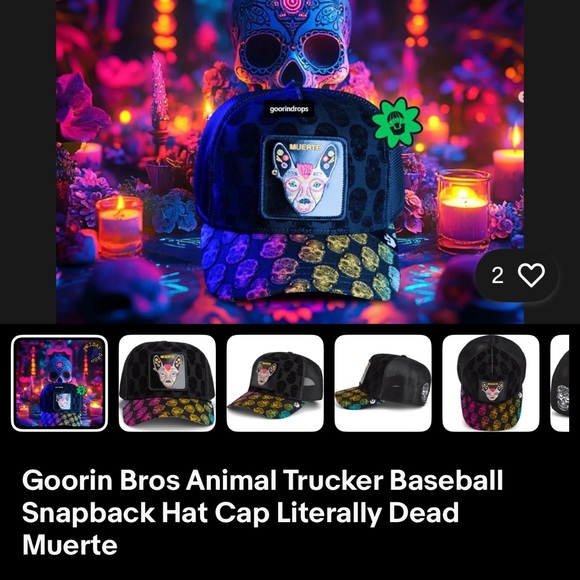 Goorin Bros Black and Blue Trucker Hat with Unique Patch